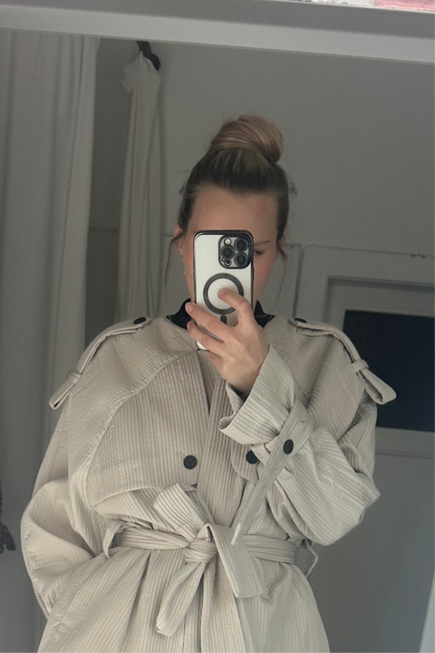 Wrinkled Trench Coat