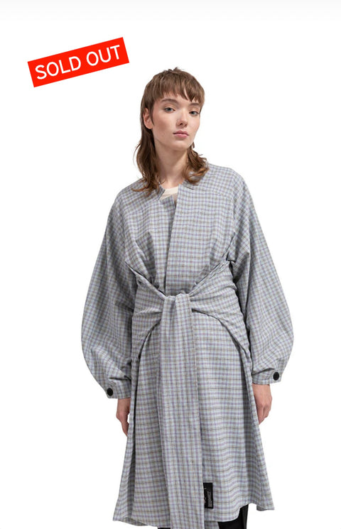 Versatile Long Coat Checked