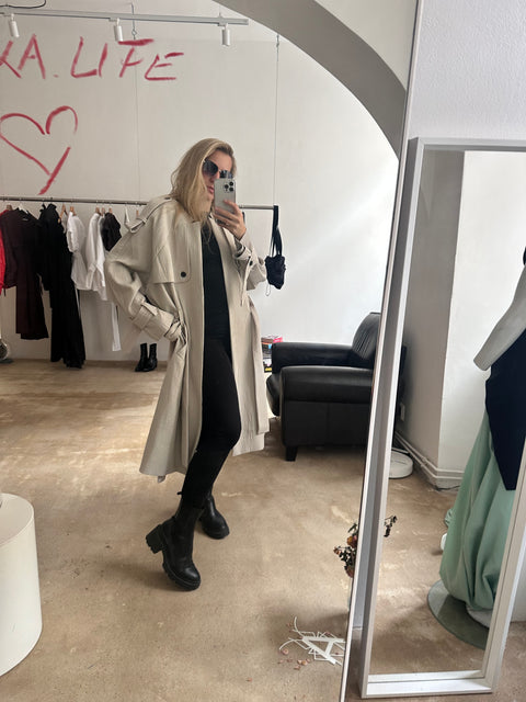Wrinkled Trench Coat