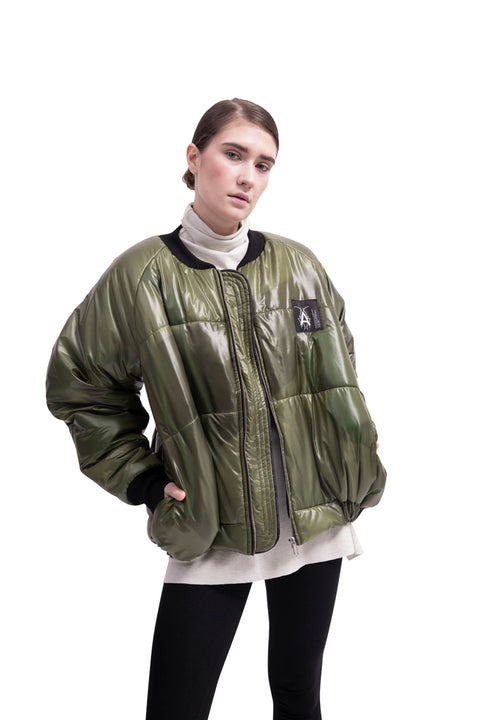 Camouflage Puffer Bomber