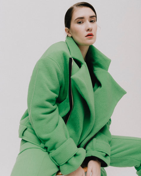 Plush Poison Green Oversized Jacket